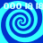 Four identical blue and cyan spiral patterns arranged in a with white text repeating '000 19' above and below the spirals