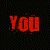 A 2x2 contact sheet of a pixelated animated icon featuring red text and a small portrait photo on a black background.