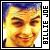 Pixelated portrait of a person with light hair and closed eyes, framed by vertical text reading BILLIE JOE on the right side.