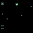 small, green pixelated icons on a black background with some gray space at the bottom