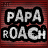 A 5x5 contact sheet of animated frames showing the text "PAPA ROACH" on a red background with varying opacity and color effects across each frame.