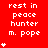Red background with white text reading "rest in peace hunter m. pope" and a growing number of small white asterisks below the text.