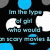 Black background with blue and gray circular shapes, white cloud-like forms, and pixelated text in blue, purple, and pink.