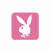 Pink square icon with white rabbit silhouette; animation shows varying opacity and overlay patterns across frames.