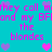 Pixelated cyan background with repeated pink text and purple heart icons arranged in a pattern