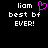 Pixelated text on black background with pink heart symbol replacing 'bf' in 'best bf', showing two states: one with the heart and one without.