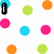 A static image of colorful polka dots with a black 'i' icon and a play button symbol on white background, labeled 'polka dots' at bottom.