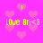 A static image with a bright pink background featuring repeated light pink heart shapes and yellow text reading "Love Bri<8" in four corners.