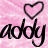 Static 48x48 pixel buddy icon featuring a pink gradient background with black text and heart symbol.