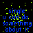Blue text on black background with yellow pixel noise, displaying 'single u can do something about it' in two , with a gray rectangle on the right side
