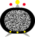 television-shaped icons with black borders, yellow knobs, and red accents; most display static while four show distinct animated content