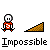 Pixel art animation of a character in a red shirt with white 'X' on chest performing various actions on brown triangular platforms against gray background.