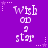 Purple background with repeated white pixelated text 'Wish' above 'oo', 'a', and 'star', surrounded by small pink stars and dotted lines.
