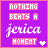 A 48x48 pixel animated buddy icon featuring a purple background with pink text and a stylized name, transitioning between two frames showing different color variations of the text.