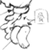 Static grayscale icon featuring abstract line art with a small circular frame containing a pixelated figure on the right side, set against a transparent background.