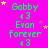 A bright pink background displays repeated green text reading "Gabby <3 Evan forever" with scattered yellow and pink stars, some of which move across frames.