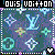 Pixelated of repeating Louis Vuitton monogram patterns with text variations and heart symbols on a dark blue background