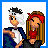 Animated pixel art contact sheet showing a couple of cartoon characters with text animation that reads "i love my baby" across multiple frames.