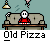 Animated contact sheet showing a pixel art character on a couch with pizza slices, transitioning from eating to holding a large slice in the final frame.