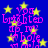 Blue background with yellow stars and pink text reading "you lighted up my hope" repeated in a pattern