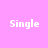 Four identical pixelated frames of the word 'Single' in white text on a pink background arranged in a 2x2 contact sheet layout.