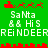 A 4-frame animated contact sheet showing a pixelated Santa and reindeer icon with green background, red accents, and repeated text across frames.