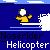 Pixelated character in yellow shirt and white helmet on blue background with water splashes, text "Noserider Helicopter" below.