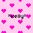 Pixelated pink background with scattered bright pink hearts and repeated "*kelly*" text in black pixel font.