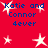 Red background with white stars and blue text reading "Katie and Connor 4ever" repeated in a pattern