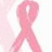 A pink breast cancer awareness ribbon with pixelated text overlays reading *PROUD*, *SUPPORTER*, and *(3)* on a light background.