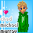 Pixel art buddy icon featuring a blonde character in green hoodie with text "chad michael murray" and pink heart, displayed across three animated frames showing slight pose changes.