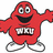 Red pixelated character with wide eyes, open mouth showing teeth, and outstretched arms against white background.