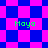 Pixelated icon with four instances of green 'Maya' text over shifting blue and pink checkered backgrounds.