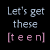 Pixelated text and symbols on black background with colored stars, hearts, and gradient text elements.