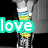 A vertical stack of colorful striped segments with a green 'love' text overlay on the left and a purple 'ya' text overlay on the right.