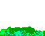 Pixelated pink cartoon character with white eyes and red nose performs sequential actions on green grass against gray background.