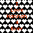 Pixelated icon with orange text reading "I Love Hannah 4 Ever" over a heart-patterned background that shifts from white to gray hearts.