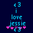 Pixelated blue text and symbols on dark background with pink stars, showing animation change in the lower-right star's color.