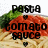 Pixelated image of a food item with text overlay reading "POTATO TOMATO SAUCE" in bold black letters.