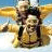 A 48x48 pixel animated contact sheet showing a skydiving meme with two people in yellow wingsuits against a blue sky background, paired with black text on white and gray panels.