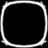 Four rounded square arranged in a with white outlines on a black background, each empty and uniformly dark