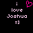 Pixelated text reads 'i love Joshua =]' with a pink heart symbol replacing the word 'love' in one view.