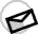 Four of a pixelated envelope icon with red accents, showing the envelope opening and revealing text inside
