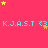 A static image with a bright pink background featuring repeated cyan text "KJAST <3" and scattered yellow and orange stars.