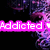 Pixelated animation with pink text and hearts on a dark background featuring swirling purple patterns.