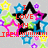 Pixelated icon with red text "I LOVE MY LIFE!" over a black star, surrounded by colorful stars and circles on gray background.