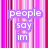 Pixelated text on a vertical striped background with pink, purple, and white hues.