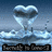 A heart-shaped water splash rises from a blue-toned ocean surface with visible wave patterns.