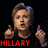 Pixelated image of a person with light brown hair giving two thumbs up, red text reading HILLARY RESIDENT!!! below, and blue FOR over the face in one view.