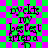 A pixelated text-based icon with green and purple checkered background displaying 'my best friend' in stylized font.